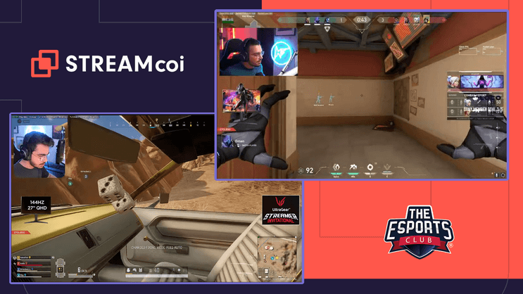 A graphic showing two clips from The Esports Club streamers gameplays