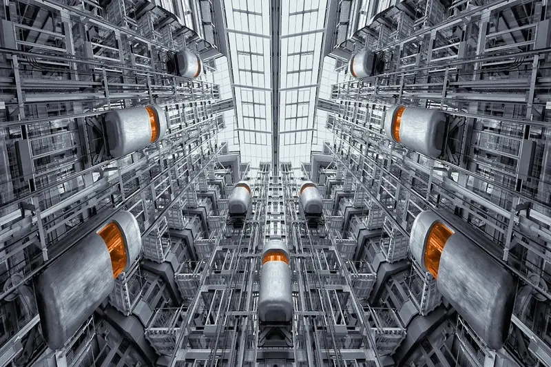 Elevators at the Ludwig Erhard Haus in Berlin. Photo by Markus Christ via Pixabay.