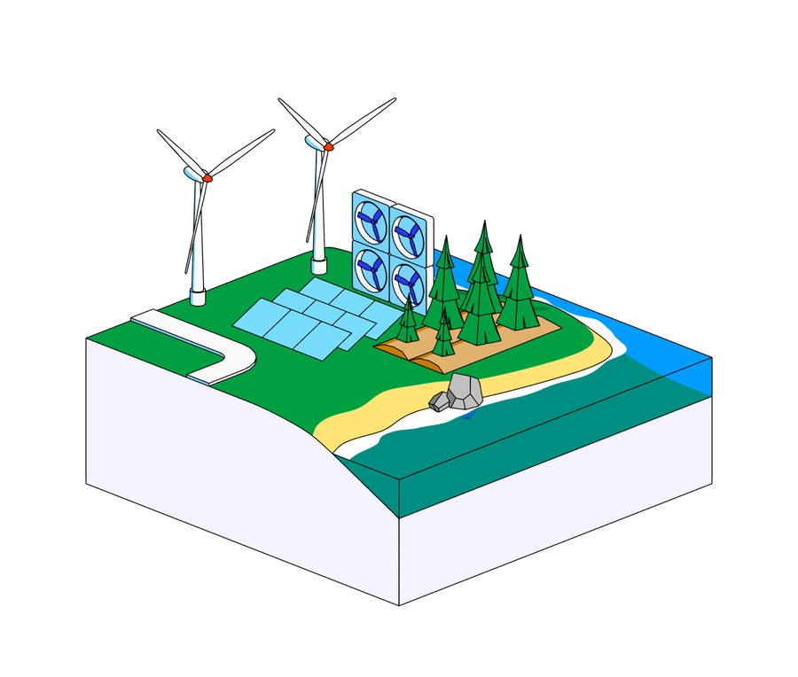Ilustration of wind turbines